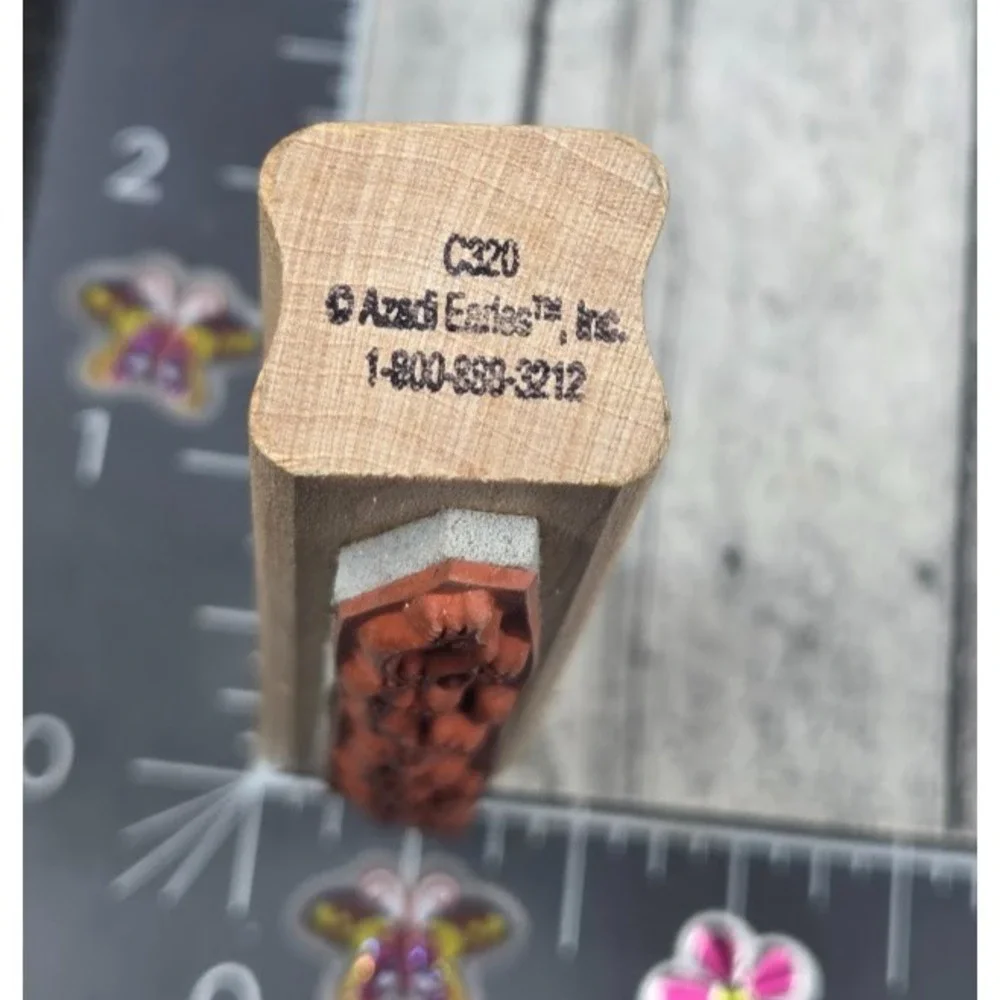 Azadi Earles Waves Border 1X3.5 Rubber Stamp Wood #Q77